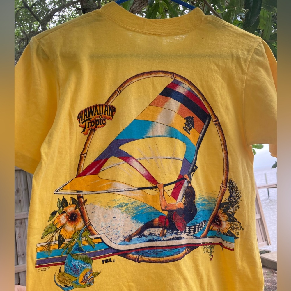 Vintage 70s Hawaiian Tropic Rainbow Windsurfer Single Stitch Hi Cru Stedman tee